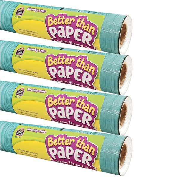 Better Than Paper® Bulletin Board Roll, 4' x 12', Shabby Chic, Pack of 4