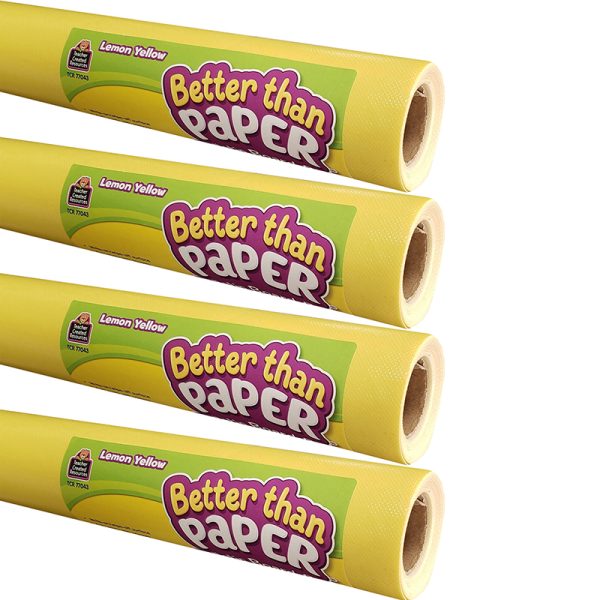 Better Than Paper® Bulletin Board Roll, 4' x 12', Lemon Yellow, Pack of 4