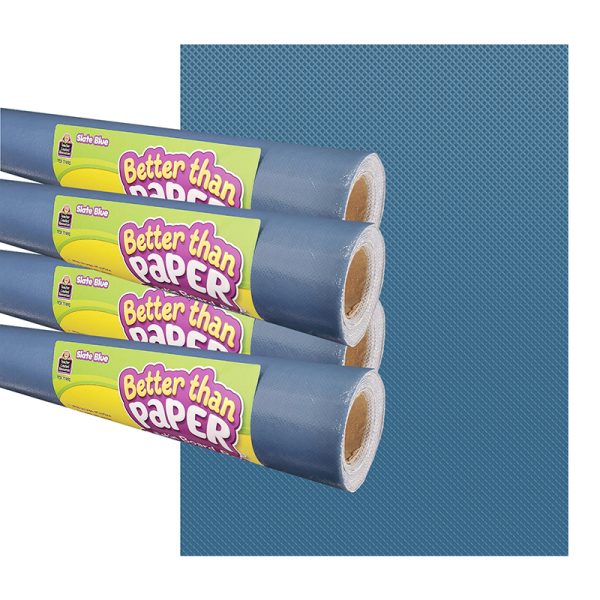 Slate Blue Better Than Paper Bulletin Board Roll, 4' x 12', Pack of 4