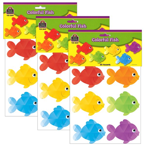 Colorful Fish Accents, 30 Per Pack, 3 Packs