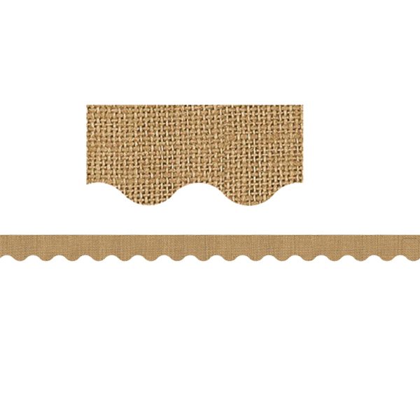 Burlap Design Scalloped Border Trim, 35 Feet