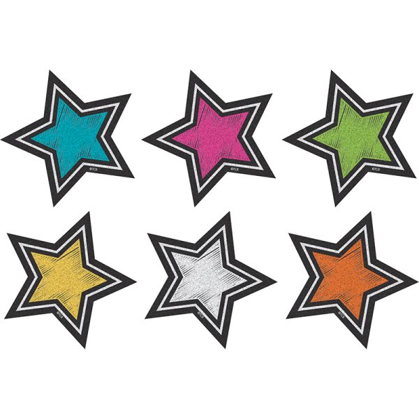 Chalkboard Brights Stars Mini Accents, Pack of 36