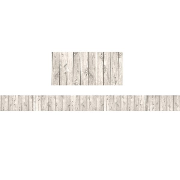 White Wood Design Straight Border Trim, 35 Feet