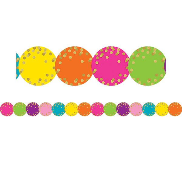 Confetti Circles Die-Cut Border Trim, 35 Feet