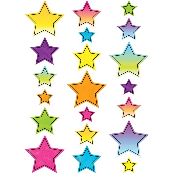 Brights 4Ever Star Accents, Assorted Sizes, 60 Per Pack, 3 Packs