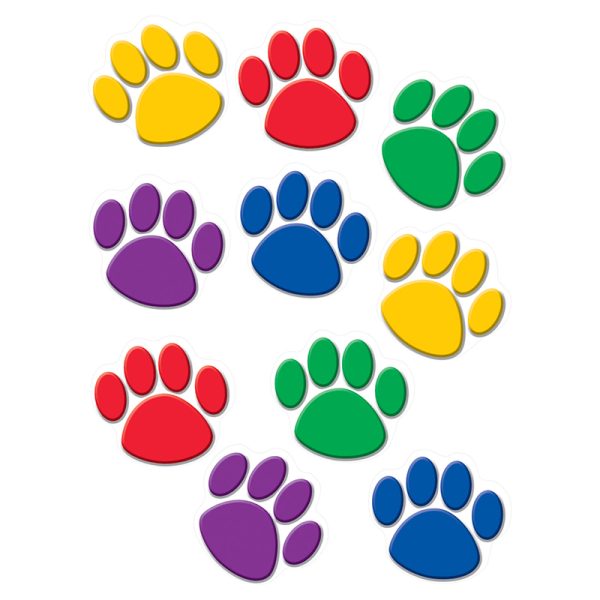 Colorful Paw Print Accents, Pack of 30