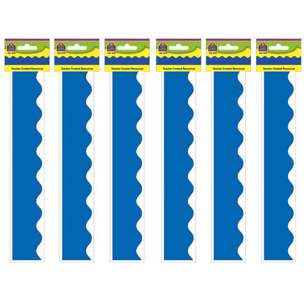 Blue Scalloped Border Trim, 35 Feet Per Pack, 6 Packs