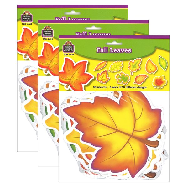 Fall Leaves Accents, 30 Per Pack, 3 Packs