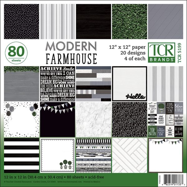 Modern Farmhouse Project Paper, 12" x 12", 80 Sheets