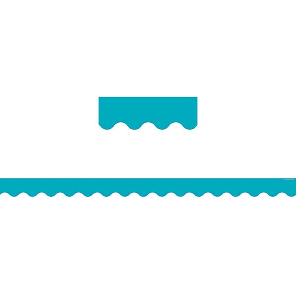 Teal Scalloped Border Trim, 35 Feet