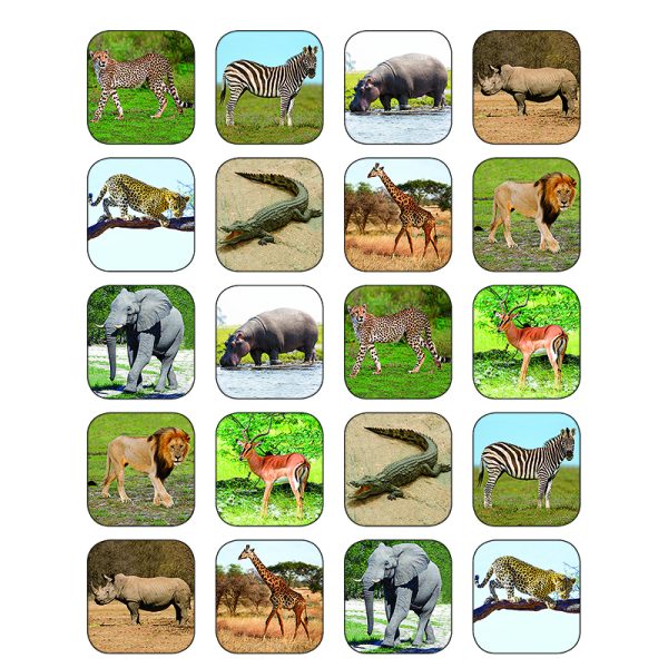 Safari Animals Stickers, Pack of 120