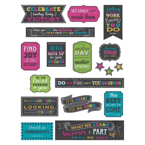 Chalkboard Brights Positive Sayings Mini Bulletin Board Set