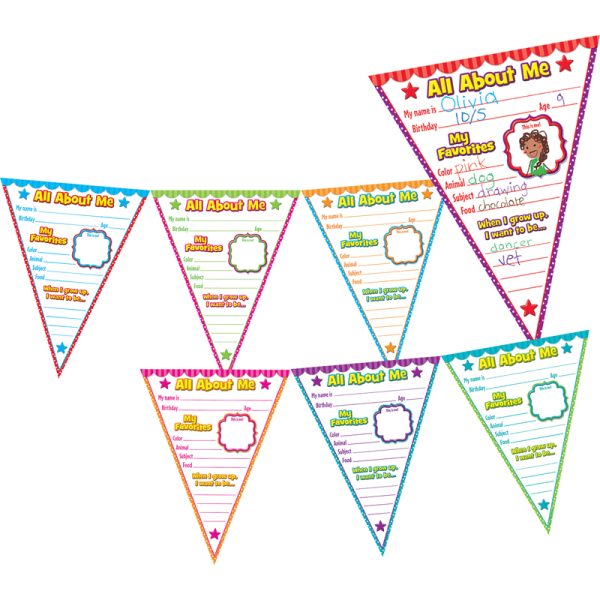 All About Me Pennants Bulletin Board Display Set