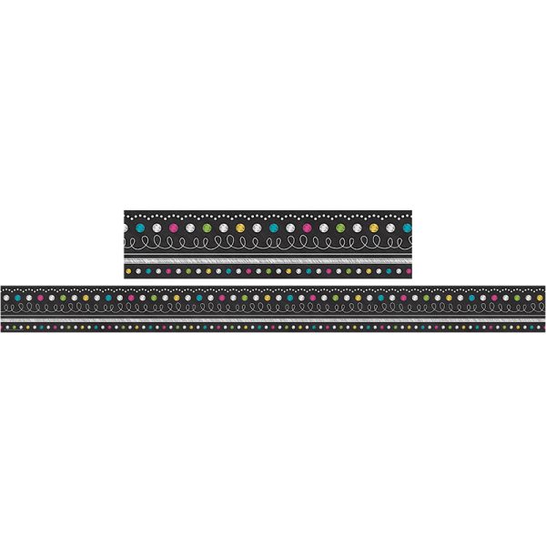 Chalkboard Brights Straight Border Trim, 35 Feet