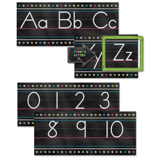 Chalkboard Brights Alphabet Line Bulletin Board Set