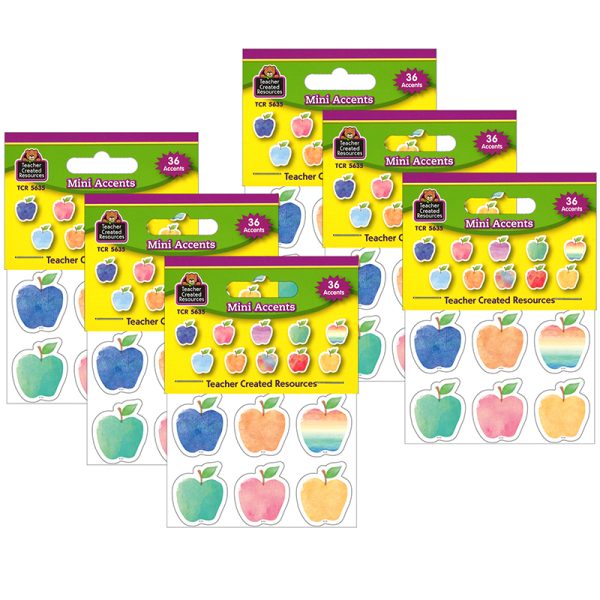 Watercolor Apples Mini Accents, 36 Per Pack, 6 Packs