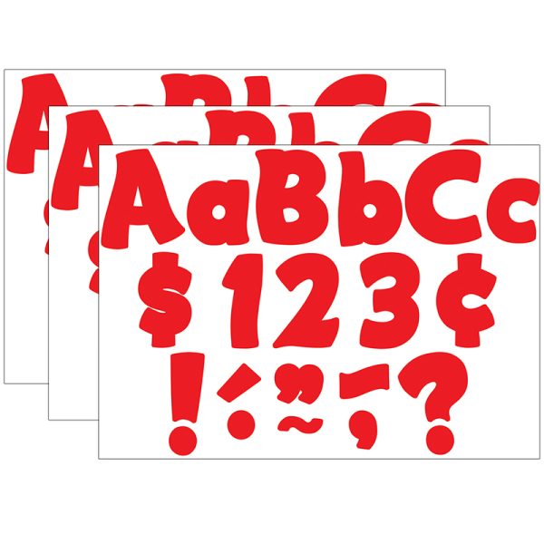 Red Funtastic 4" Letters Combo Pack, 208 Per Pack, 3 Packs