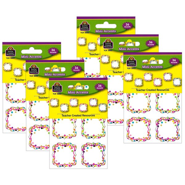 Confetti Mini Accents, 36 Per Pack, 6 Packs