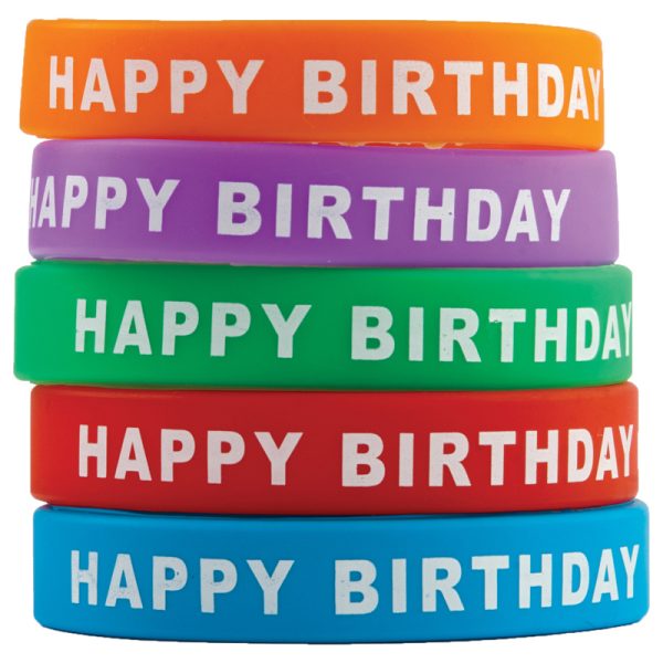 Happy Birthday Wristbands, Pack of 10