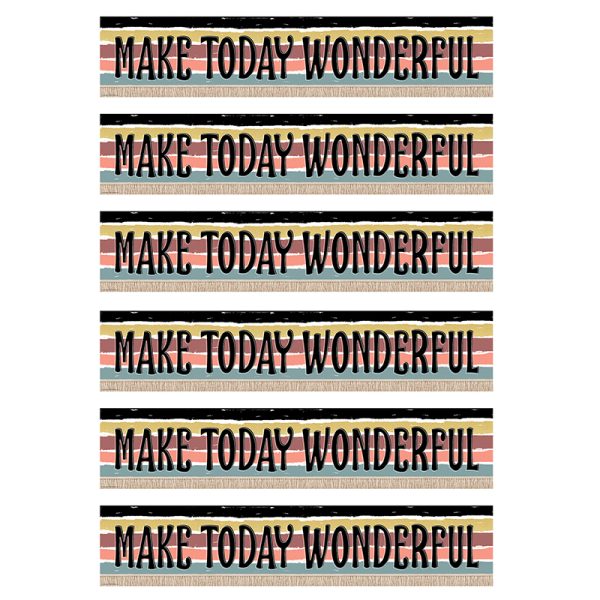 Wonderfully Wild Make Today Wonderful Banner, 8" x 39", Pack of 6