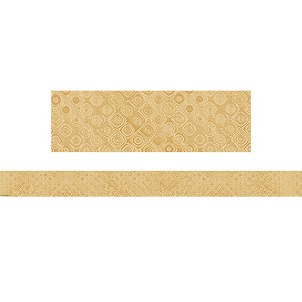 Wonderfully Wild Golden Textile Straight Border Trim, 35 Feet