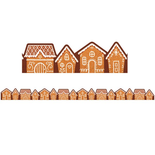 Gingerbread Houses Die-Cut Border Trim, 35 Feet