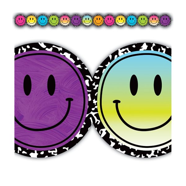 Brights 4Ever Smiley Faces Die-Cut Border Trim, 35 Feet