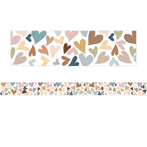 Everyone is Welcome Hearts Straight Border Trim, 35 Feet