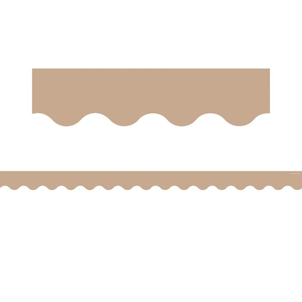 Light Brown Scalloped Border Trim, 35 Feet