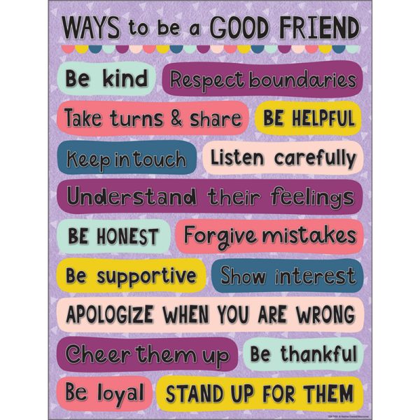 Oh Happy Day Ways to be a Good Friend Chart, 17" x 22"