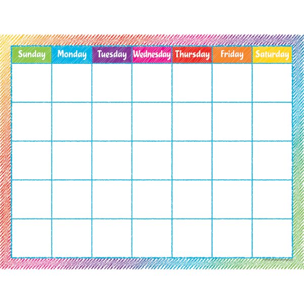 Colorful Scribble Calendar Chart