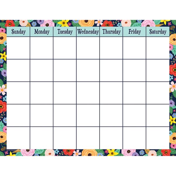 Wildflowers Calendar Chart, 17" x 22"