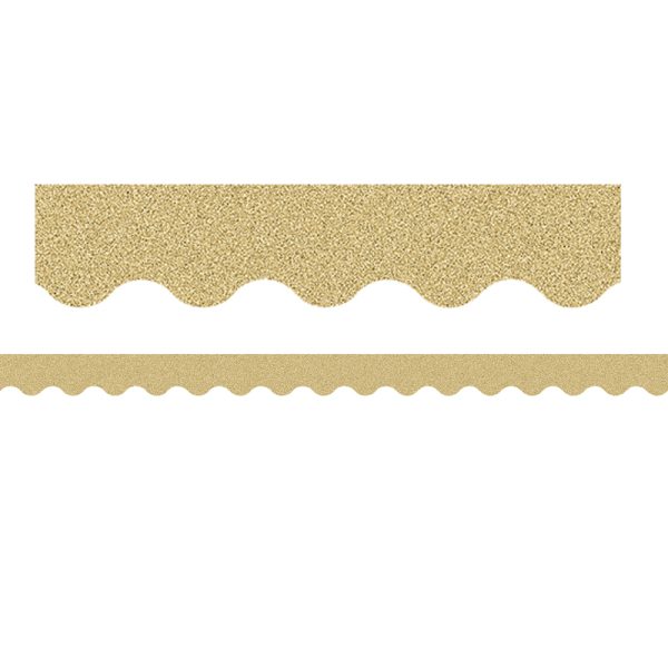 Gold Glitz Scalloped Border Trim, 35 Feet