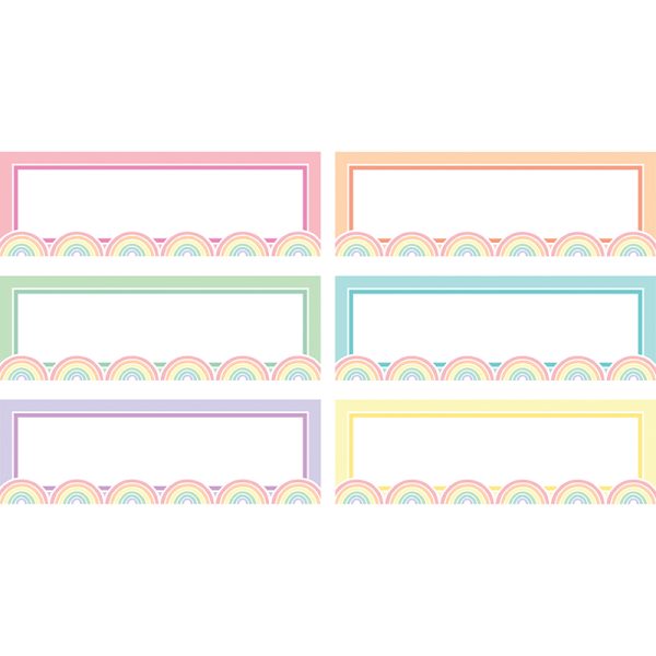 Pastel Pop Rainbow Labels Magnetic Accents, Pack of 20