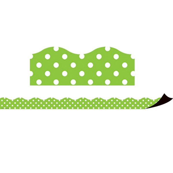 Magnetic Borders, Lime Polka Dots, 24 Feet