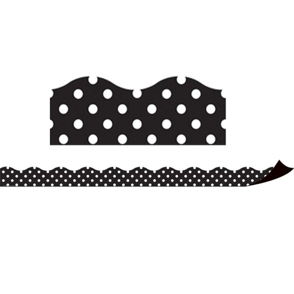 Magnetic Borders, Black Polka Dots, 24 Feet