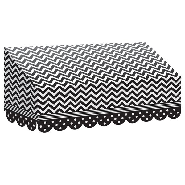 Black & White Chevrons and Dots Awning