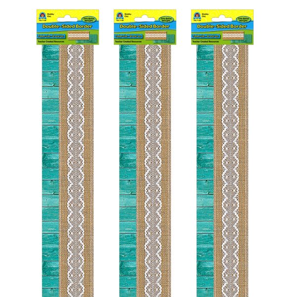 Shabby Chic Double-Sided Border, 36 Feet Per Pack, 3 Packs