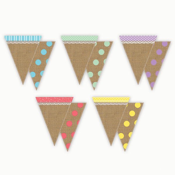 Shabby Chic Pennants, Pack of 16