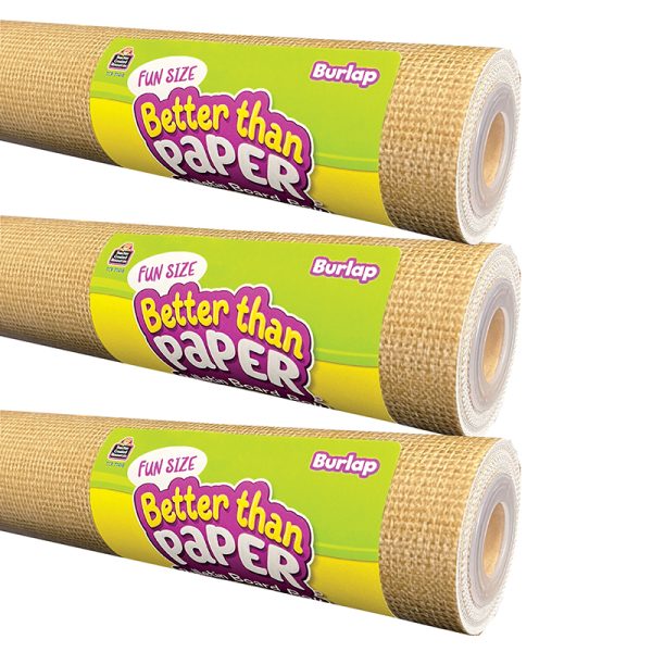 Fun Size Better Than Paper® Bulletin Board Roll, 18" x 12', Burlap, Pack of 3