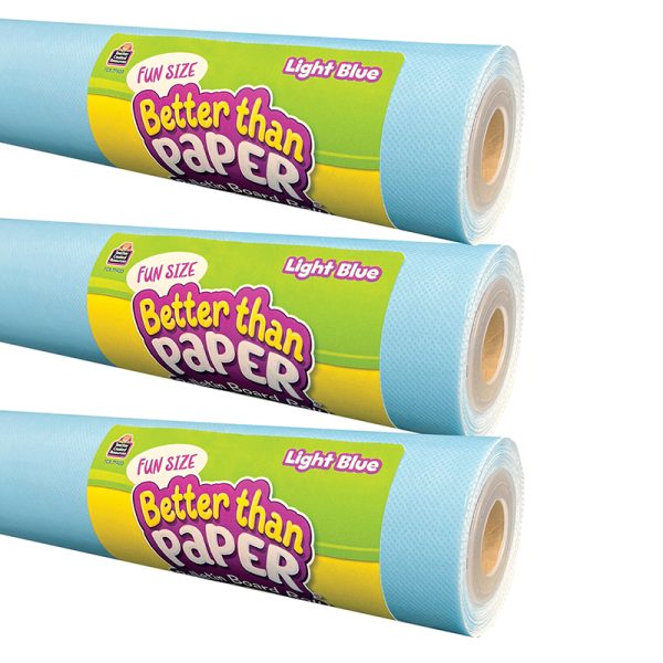 Fun Size Better Than Paper® Bulletin Board Roll, 18" x 12', Light Blue, Pack of 3