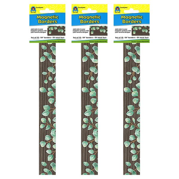 Eucalyptus Magnetic Border, 24 Feet Per Pack, 3 Packs