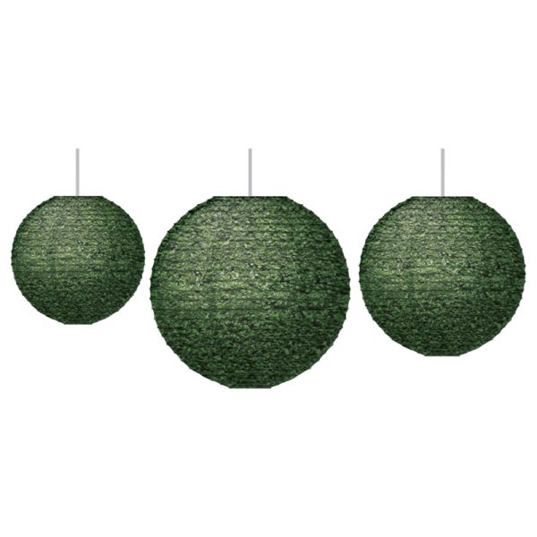 Boxwood Hanging Paper Lanterns, Pack of 3