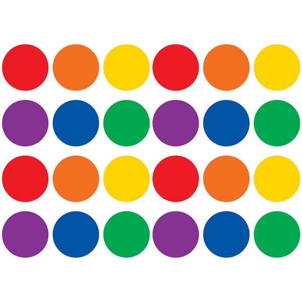 Spot On® Dry-Erase Desktop Writing Spots Colorful Circles - 4", 12 Per Pack, 2 Packs