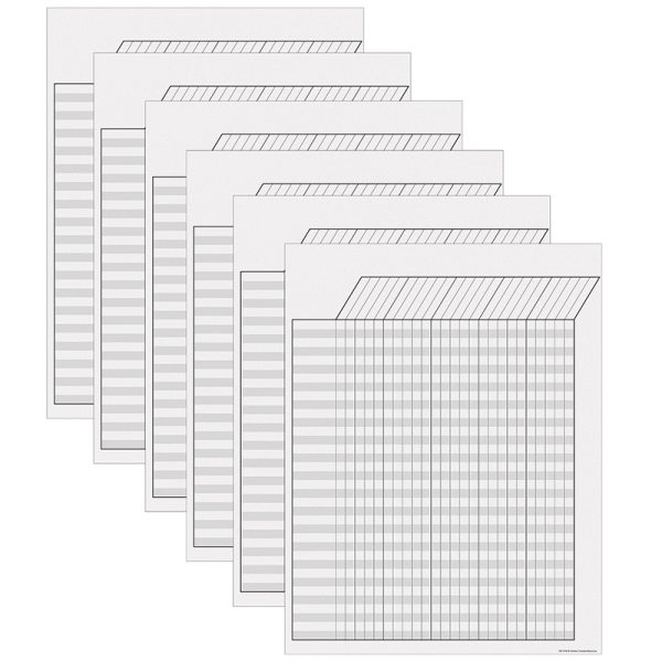 White Incentive Write-On/Wipe-Off Chart, Pack of 6