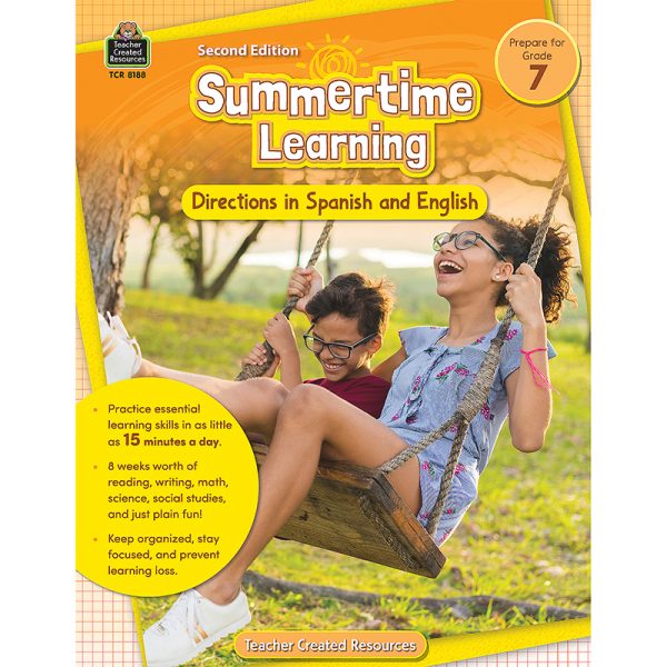 Summertime Learning: English and Spanish Directions, Grade 7 Second Edition (Prep)