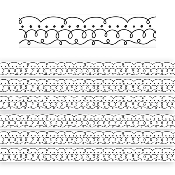 Squiggles and Dots Die-Cut Border Trim, 35 Feet Per Pack, 6 Packs