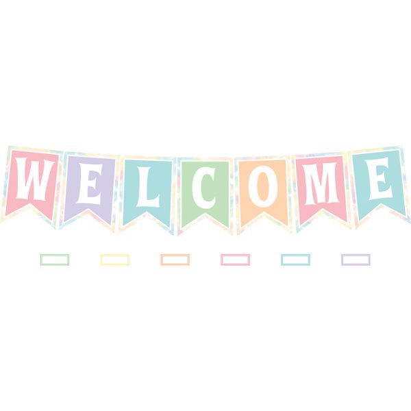 Pastel Pop Pennants Welcome Bulletin Board Set