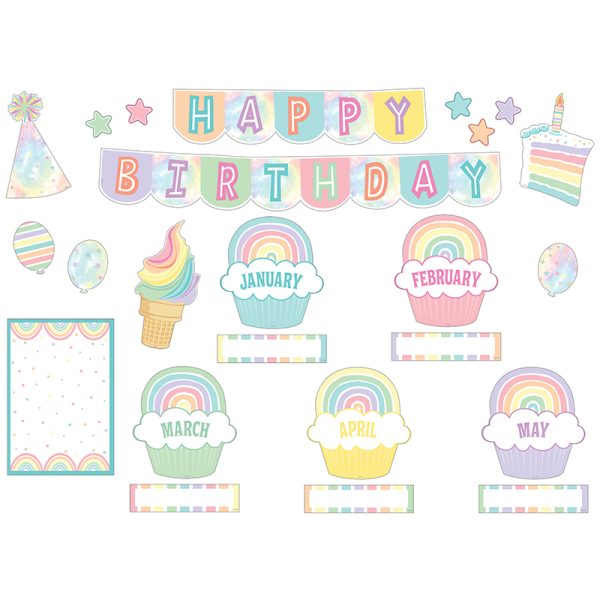 Pastel Pop Happy Birthday Mini Bulletin Board Set