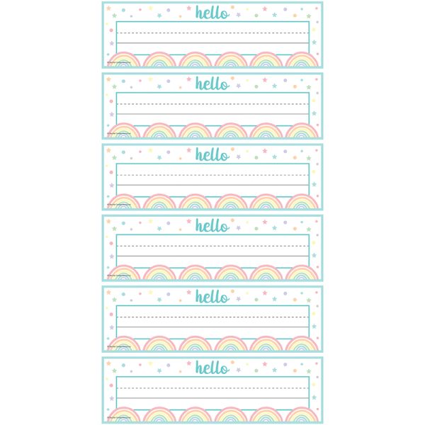 Pastel Pop Flat Name Plates, 36 Per Pack, 6 Packs